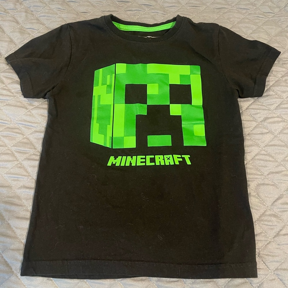 Minecraft Kids T-Shirt - Black and Green Creeper Design